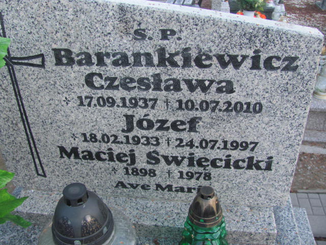 Czesława Barankiewicz 1937 Oleśnica - Grobonet - Wyszukiwarka osób pochowanych