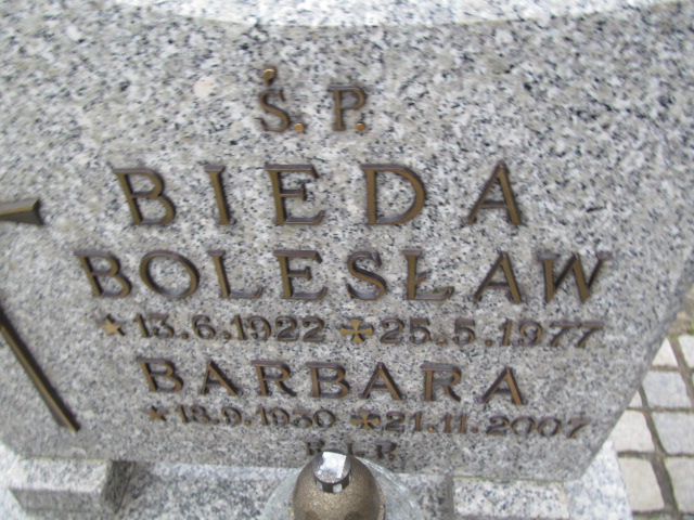 Barbara Bieda 1930 Oleśnica - Grobonet - Wyszukiwarka osób pochowanych