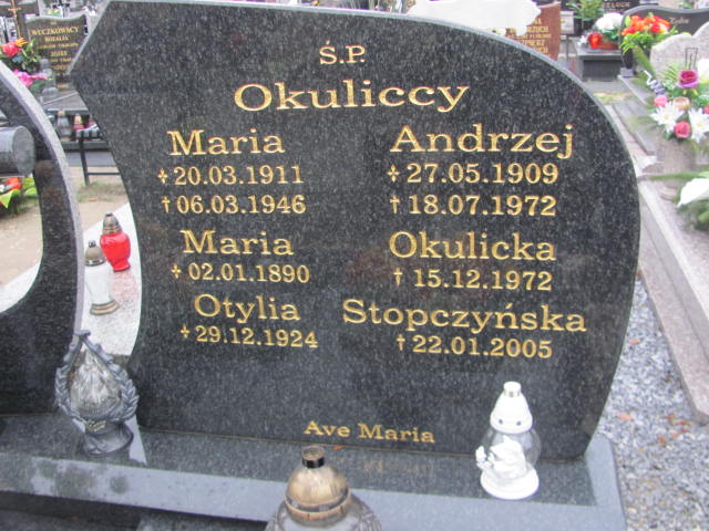Maria Okulicka 1890 Oleśnica - Grobonet - Wyszukiwarka osób pochowanych