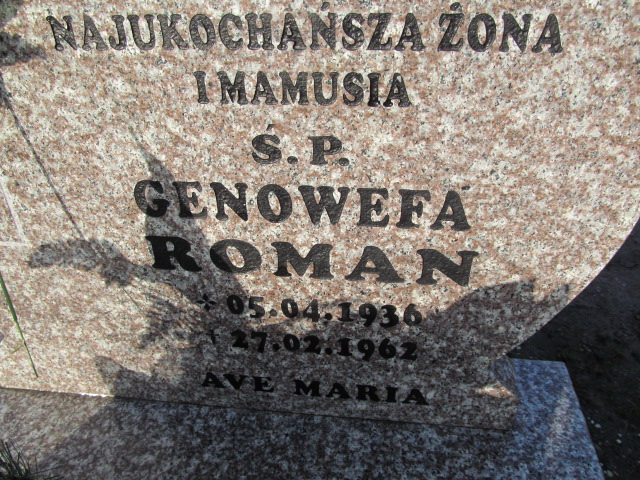 Genowefa Roman 1936 Oleśnica - Grobonet - Wyszukiwarka osób pochowanych