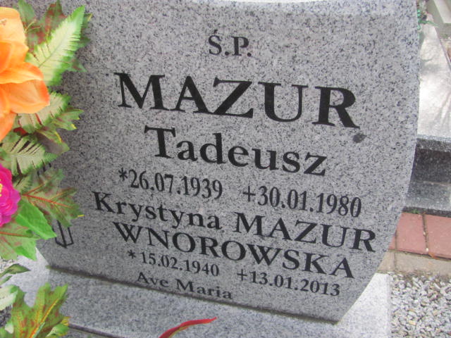 Tadeusz Mazur 1939 Oleśnica - Grobonet - Wyszukiwarka osób pochowanych