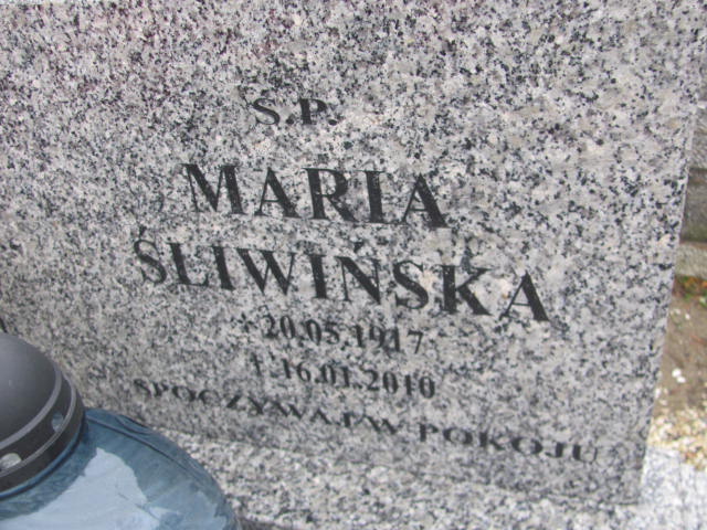 Maria Śliwińska 1917 Oleśnica - Grobonet - Wyszukiwarka osób pochowanych