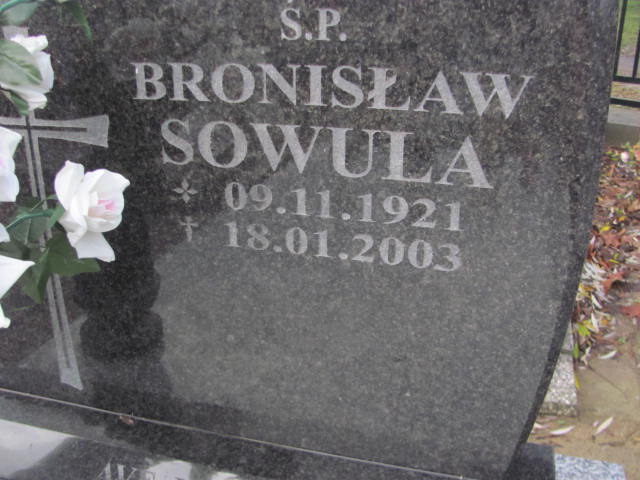 Bronisław Sowula 1921 Oleśnica - Grobonet - Wyszukiwarka osób pochowanych