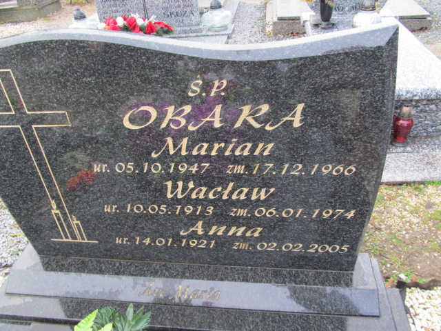 Marian Obara 1947 Oleśnica - Grobonet - Wyszukiwarka osób pochowanych