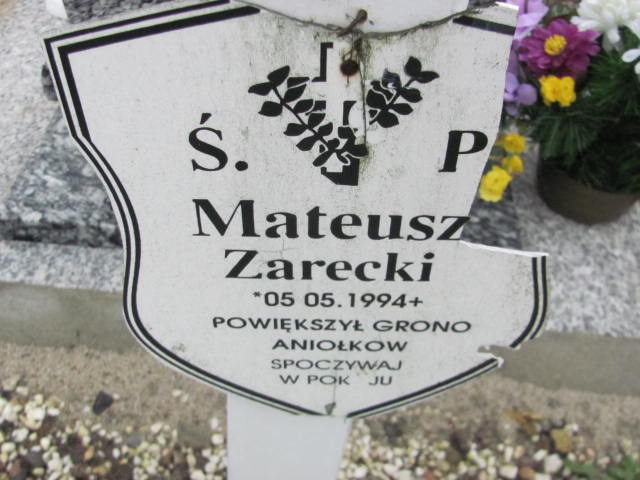 Mateusz Zarecki 1994 Oleśnica - Grobonet - Wyszukiwarka osób pochowanych