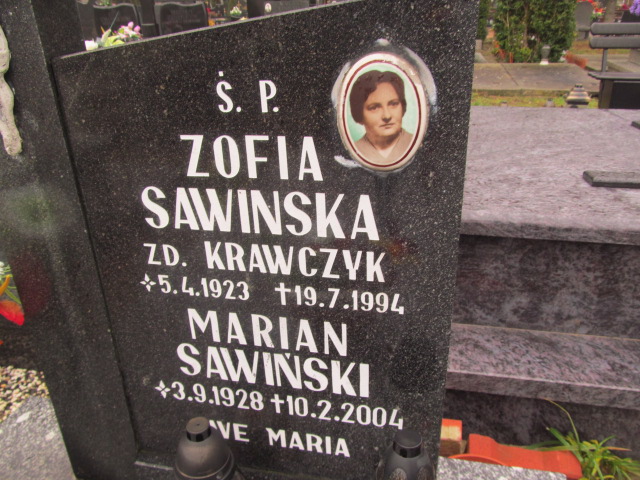 Zofia Sawińska 1923 Oleśnica - Grobonet - Wyszukiwarka osób pochowanych