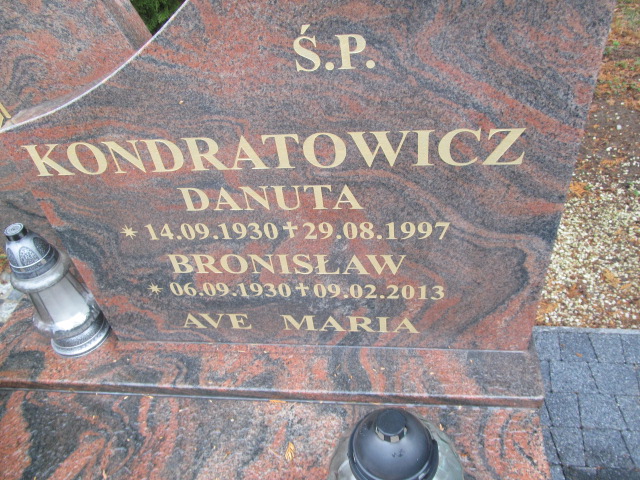 Danuta Kondratowicz 1930 Oleśnica - Grobonet - Wyszukiwarka osób pochowanych