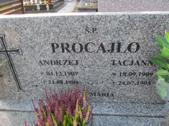 Andrzej Procajło 1907 Oleśnica - Grobonet - Wyszukiwarka osób pochowanych