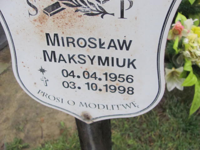 Mirosław Maksymiuk 1956 Oleśnica - Grobonet - Wyszukiwarka osób pochowanych